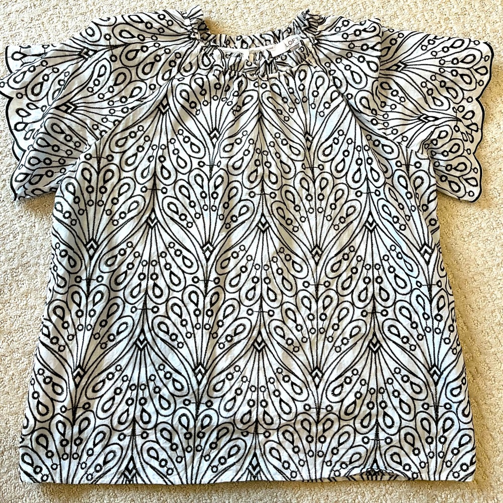LOFT Embroidered Blouse